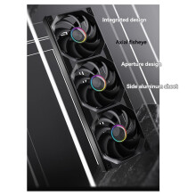 Kit Ventole PWM Forward ARGB da 360 mm per Case PC, Raffreddamento Ad Acqua, Struttura Monolitica, Colore Nero