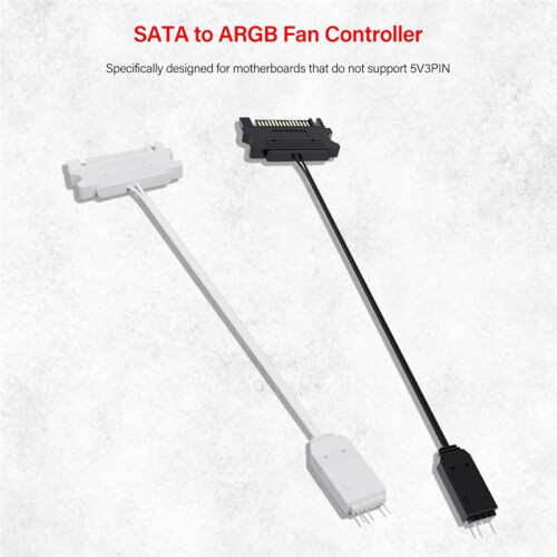 Controller ARGB  A 5V 3Pin Alimentatore  Controller RGB per Computer CPU Case Ventola di Raffreddamento Luce LED Radiatore Nero 2