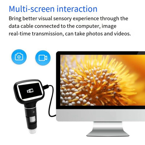 Atualização de Microscópio Digital de 2,4 Polegadas com Ampliação de 1600X e Microscópio de Moeda com 8 LEDs para Soldagem para Reparo 1