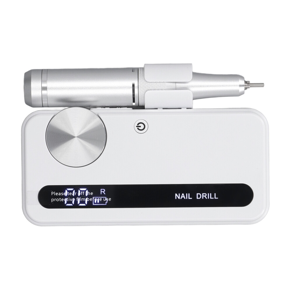 White Electric Nail File Set Portable 3000Mah Polishing Tool