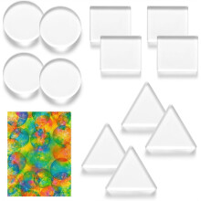 12Pack Monoprinting Print Plates 3Inch Gel Printing Plates Reusable Circle Triangle Square Printmaking Supplies for Card