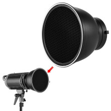 Reflector Difusor Estándar de 7 Pulgadas con Pantalla de Lámpara, Rejilla de Panal de 60 para Flash de Estudio con Bowens y Speedlite.