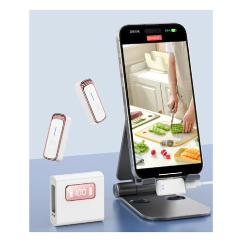 Wireless Microphone Gaming Live Broadcast Mic Noise Cancellation Portable Audio Video Recording for Android Camera PC 1