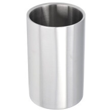 Wine Bucket, Stainless Steel Wine Champagne Cooler Slim Straight Shape Silver Double Contemporary Wine Bottle Cooler