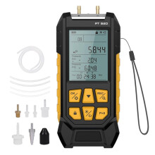 PT520 Digital Manometer Dual Port Air Pressure Meter with 10 Selectable Units and Various Adapters
