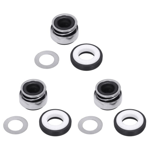 3X 12mm Coiled Spring Rubber Bellow Pump Mechanical Seal 301-12