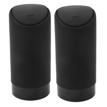 2X Trash Can with Lid for Car Cup Holder Washable Silicone Kitchen and Office Dust Holder Litter Rubbish Bin