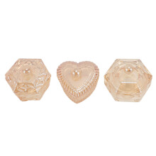 3pcs Glass Nail Dappen Dish Cup Set, Champagne Color, 50ml Capacity