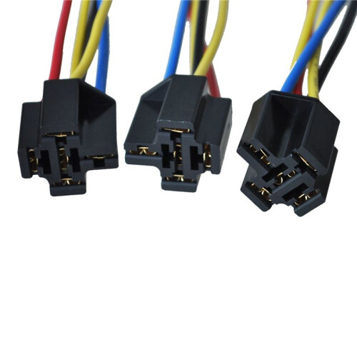 30 Pcs 5 Pin Wires Cable Relay Socket Harness Connector  12V for Car Auto 1