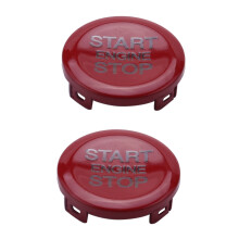 2X ABS Car Engine Start Stop Button Cover Trim for Giulia Stelvio 2017 2018 (Red)