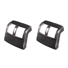 2X Accesorios de Etiqueta Engomada de Adoorno de Cubierta de Ventilación de Salida de Aire Acondicionado Trasero de Fibra de Carbono ABS para