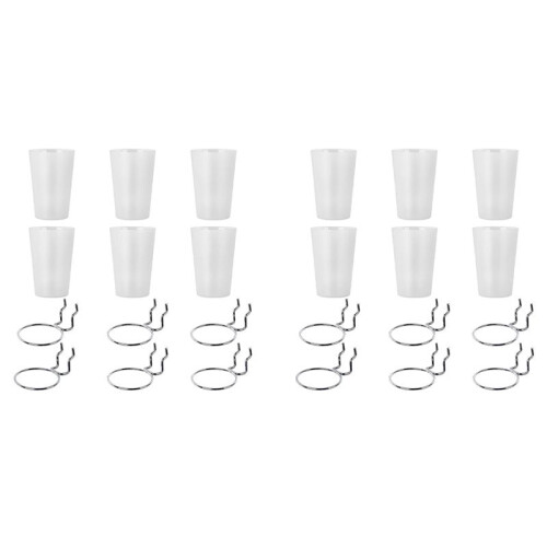 12 Sets Pegboard Bins with Rings Style Pegboard Hooks with Pegboard Cups Pegboard Cup Holder Accessories Transparent