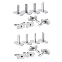 16 Stuks Kajak Rail/Track M6 Schroeven en Moeren T Slot Bout Vervanging Roestvrij Staal Gear Montagebout Kajak Accessoires