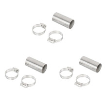 3X 24mm Heater Exhaust Pipe Connector Air Parking Heater Stainless Steel Gas Vent Hose with Clamps for Webasto Heater
