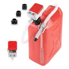 Fuel Transfer Pump with Auto-Stop Sensor and 3 Tank Adapter, 2.4GPM 51inch Hose Battery-Powered Portable Liquid Pump
