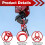 2 Pack Chain Sling Ring, Oblong Master Link Hoist Ring, 10360 Lbs, Grade 80 for Lifting Rigging Hardware, Red 3