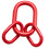 2 Pack Chain Sling Ring, Oblong Master Link Hoist Ring, 10360 Lbs, Grade 80 for Lifting Rigging Hardware, Red 6