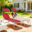 Outsunny Outsunny Foldable Sun Lounger Set of 2, 4 Level Adjustable Backrest 8