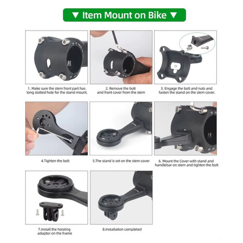 DEEMOUNT Bicycle Stem Computer Extension Stand Holder for  SL7/SL8 Camera Mount Bracket for  Adaptors Wahoo 1