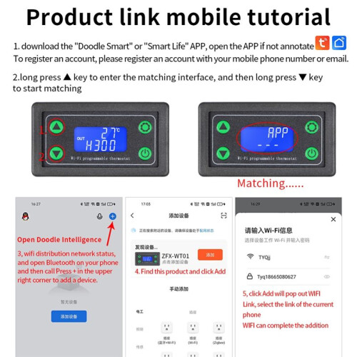 Tuya WIFI High Temperature Controller Digital Programmable Thermostat K-Type Thermocouple -99-999 Degrees ZFX-TW01 1