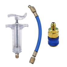 Auto Oil Dye Injector 30ML A/C Dye Manual Injector 1/4 SAE Oil Dye Coupler Adapter for Car Vehicle Home Air Conditioner