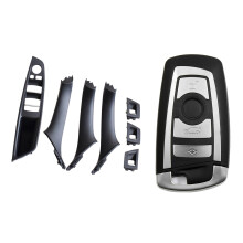 Remote Key Fob Case Blade for F10 F20 F30 F40 1 3 5 Series 4Button & LHD Car Interior Door Handle Adapting