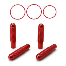 4Pcs Red Aluminum Bolt- Replace Door Lock Knobs with 3Pcs Car Adjustment Knob Cover Trim Red