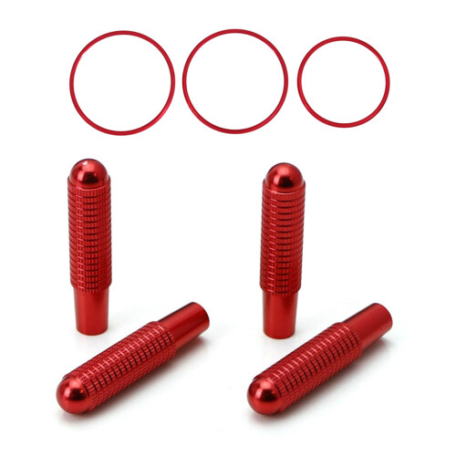 4Pcs Red Aluminum Bolt- Replace Door Lock Knobs with 3Pcs Car  Adjustment  Knob  Cover Trim Red