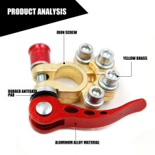 4X Quick Release Battery Terminals Clamps Car Battery Terminal Shut-Off Connectors for 12V 24V Boat Race UTV Tractor