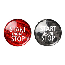 2x Carbon Fiber Engine Start Stop Button Interior Trim Cover Sticker for Cooper R55 R56 R57 R58 R59 R60 R61(A&B)