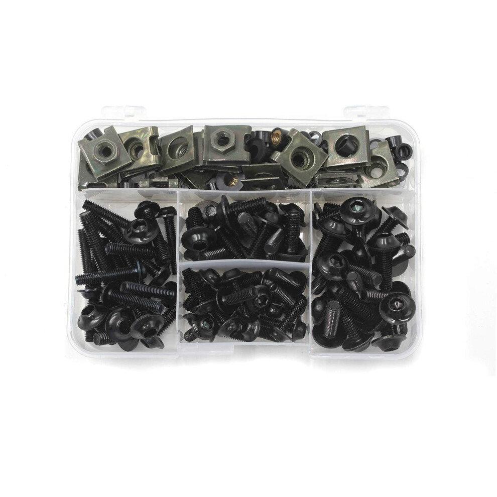 177Pcs Motorcycle Fairing Bolt Kit Universal Sportbike Bodywork Fasteners For Kawasaki Suzuki Honda Black 9169991296876