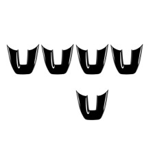 5X Car Glossy Black V Style Steering Wheel Panel Cover Trim Decoration Frame Sticker for Vezel HR-V HRV 2021 2022