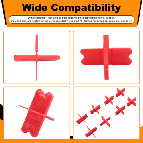 8pcs Deck Spacers with 4 Thicknesses 1/16", 1/8", 3/16", 1/4", Plastic Deck Board Jig Spacers Clamp 1