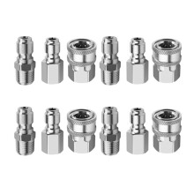 4X NPT 3/8 Zoll Stecker und Buchse Schnell Anschluss Kit Hoch Druck Reiniger Adapter Set und 4 Stück NPT 3/8 Zoll Hoch Druck Reiniger Schnell
