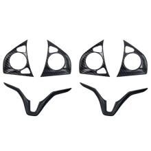 2X for  HRV HR-V VEZEL 2014-2020 Car Carbon Fiber Steering Wheel Panel Cover Trim Frame Decorator Sticker