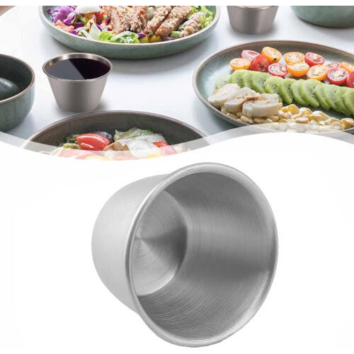 Stainless Steel Dipping Sauce Containers 12Pack, Assorted Sizes for Condiments 2