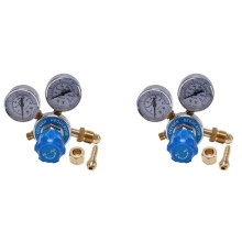 2X Oxygen Gas Bottle Regulators O2 Reducing Pressure Inhaler Double Gauge Regulator Oxygen Tank Regulator