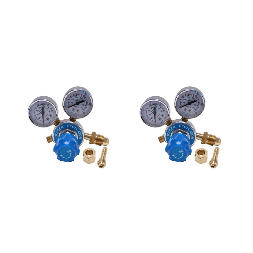 2X Oxygen Gas Bottle Regulators O2 Reducing Pressure Inhaler Double Gauge Regulator Oxygen Tank Regulator 6032343291320