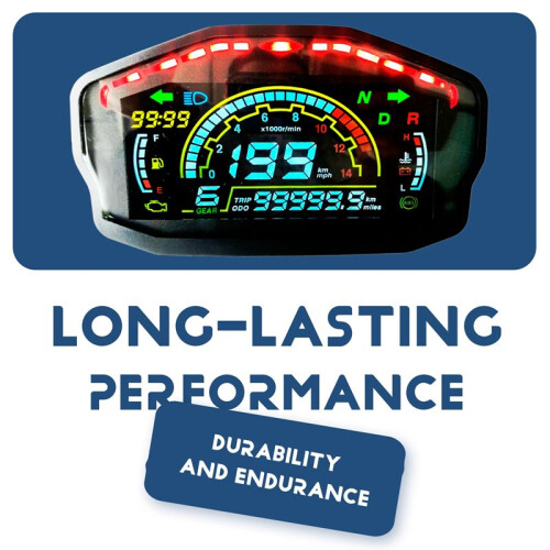 Universal Motorcycle LCD Digital Speedometer Odometer Tachometer /H MPH Gauge