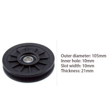 4 StüCk Universal 105Mm Durchmesser VerschleißFestes Lager Riemenscheibe Kabel Gym FitnessgeräTe Teil