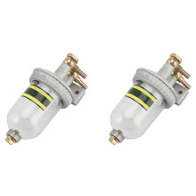 2X CA141 Coarse Filter Fuel Water Separation Precipitator Cup with Drain Retrofit Fuel Filter with 8mm Connector