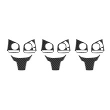 9Pcs Car Carbon Fiber Steering Wheel Button Panel Cover Trim Decoration for 2016 - 2019