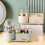 360 Rotating Makeup Organizer Box with Drawer, 5016.5cm, Beige/Green/White 6