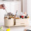 360 Rotating Makeup Organizer Box with Drawer, 5016.5cm, Beige/Green/White 7