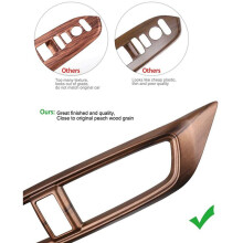 2X Adesivi per Cruscotto Pannello di Uscita del Vento Aria Condizionata Centrale Auto Stampaggio Grana di Legno di Pesca per CR-V CRV 2017-2020