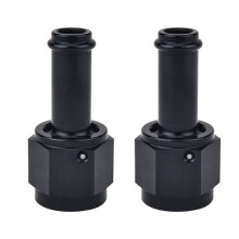 2X 6AN ŻEńSkie do 3/8 Proste ZłąCzki Obrotowe Aluminiowy Króciec do Węża Przewód Paliwowy Adapter Czarny (3/8 Cala)