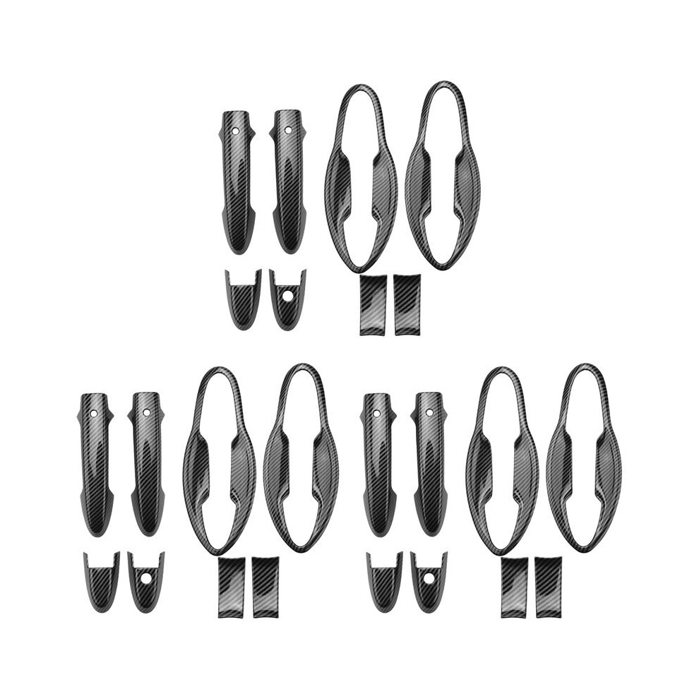 3X Car Front Door Handles Cover Trim Carbon Fiber Door Handle Bowl For Hrv Hr-V Vezel 2014-2017 Exterior Styling 4713304993119