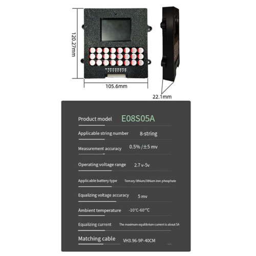8s Active Balancer with Voltage Display TFT Lipo/Lifepo4 Battery Voltage Tester 8s 5a  Transfer Equalizer 2