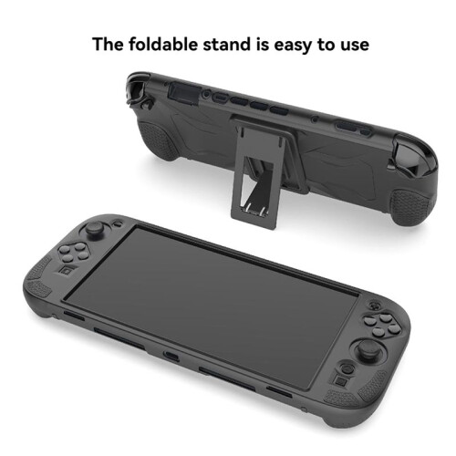 For   2 Full-Inclusive Protective Cover with Kickstand Anti-Slip Grip Shell  2 Console Accessories 1