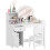 AIYAPLAY Girls Dressing Table with 2-Colour LED Mirror and Stool, White 2